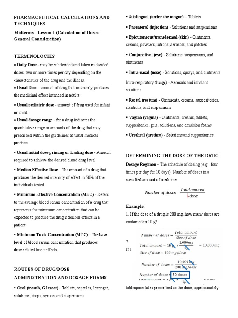 Pharmaceutical Dose Calculations Guide | PDF | Chemistry | Dose ...