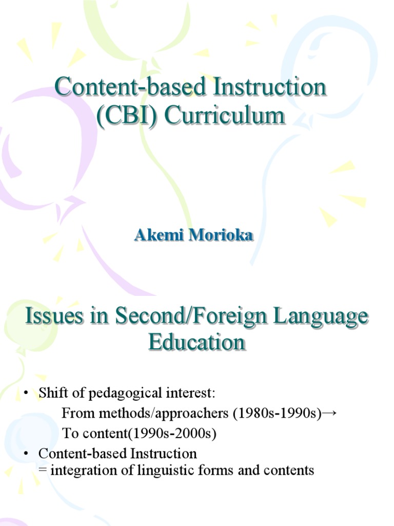 CBI Curriculum in Language Education | PDF | Curriculum | Literacy
