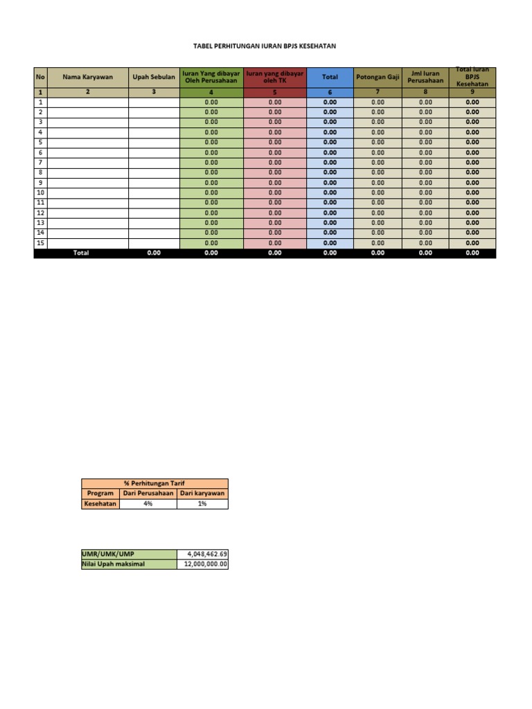Kalkulator Perhitungan BPJS PDF