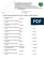 Soal PKN Kelas 2 UAS Semester 1 2020-2021