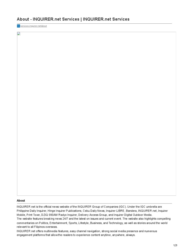 INQUIRER.net: News & Engagement Hub | PDF | News | Websites