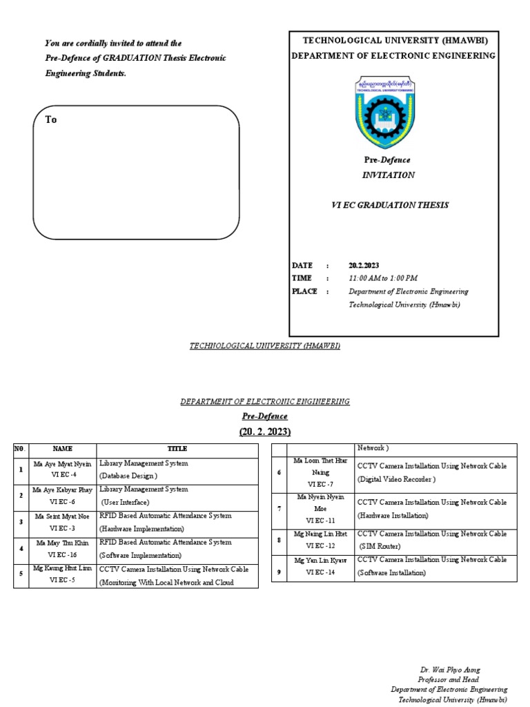 Defence Invitation PDF
