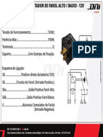 Relé comutador farol alto/baixo 12V