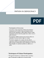 Participation in Democracy
