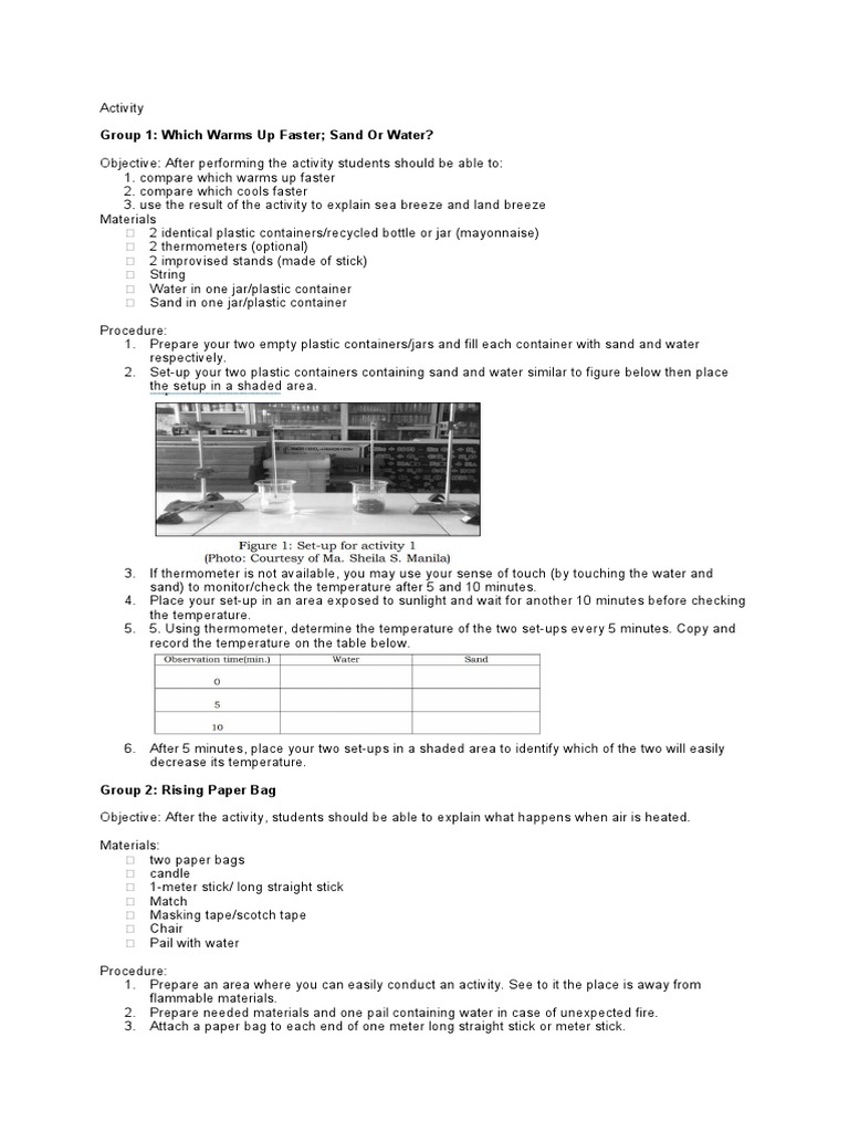 Wind Formation Experiment PDF Water Temperature