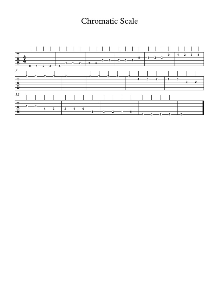Guitar Chromatic Scale Guide | PDF