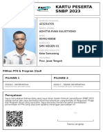 Kartu Peserta SNBP 2023: 423234703 Adhitya Evan Sulistiyono 0049140858 SMK Negeri 01 Kota Semarang Prov. Jawa Tengah