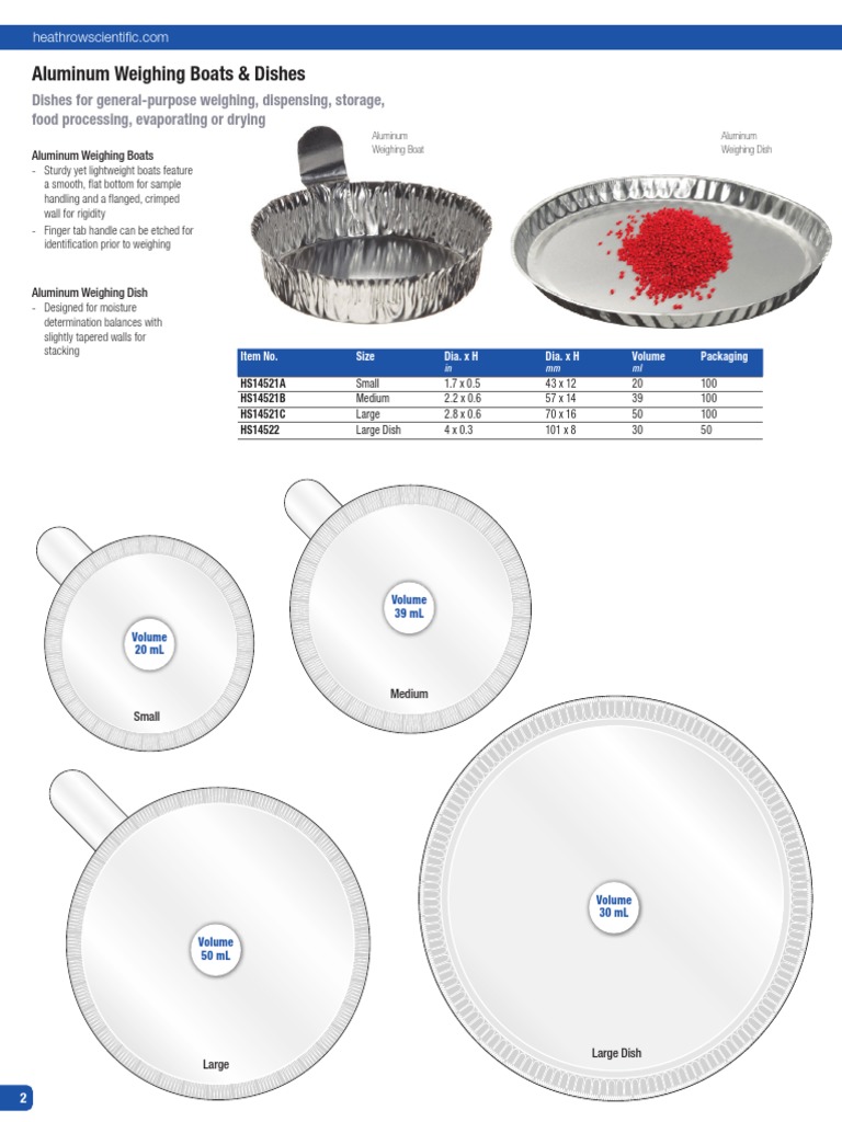 Aluminum Weighing Boats & Dishes PDF