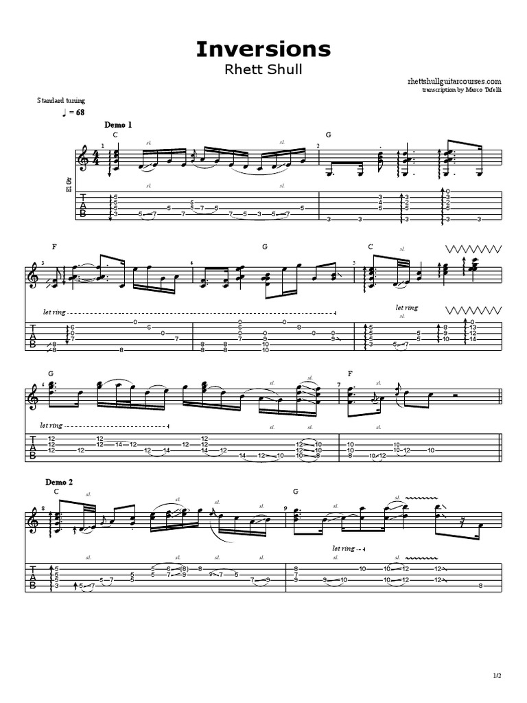 Guitar Inversions Transcription Guide | PDF