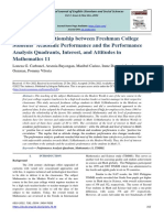 PAQIA: The Relationship Between Freshman College Students' Academic Performance and The Performance Analysis Quadrants, Interest, and Attitudes in Mathematics 11