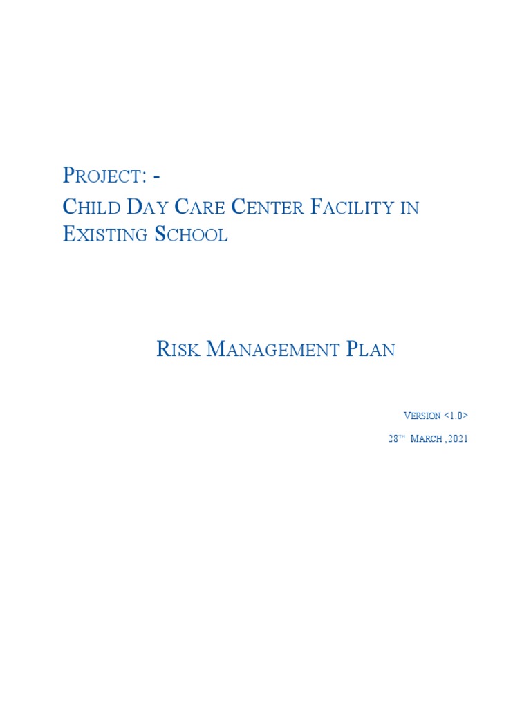Risk Management Plan for Daycare Center | PDF | Risk | Risk Management