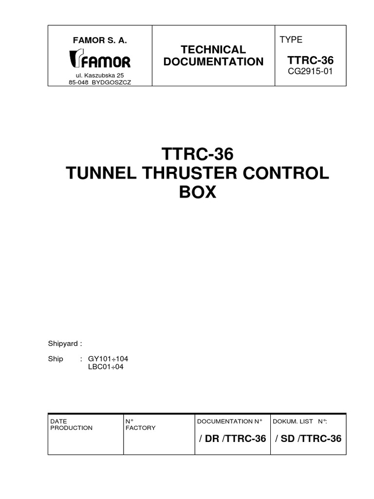 TTRC-36 Tunnel Thruster Control | PDF | Electronics | Components
