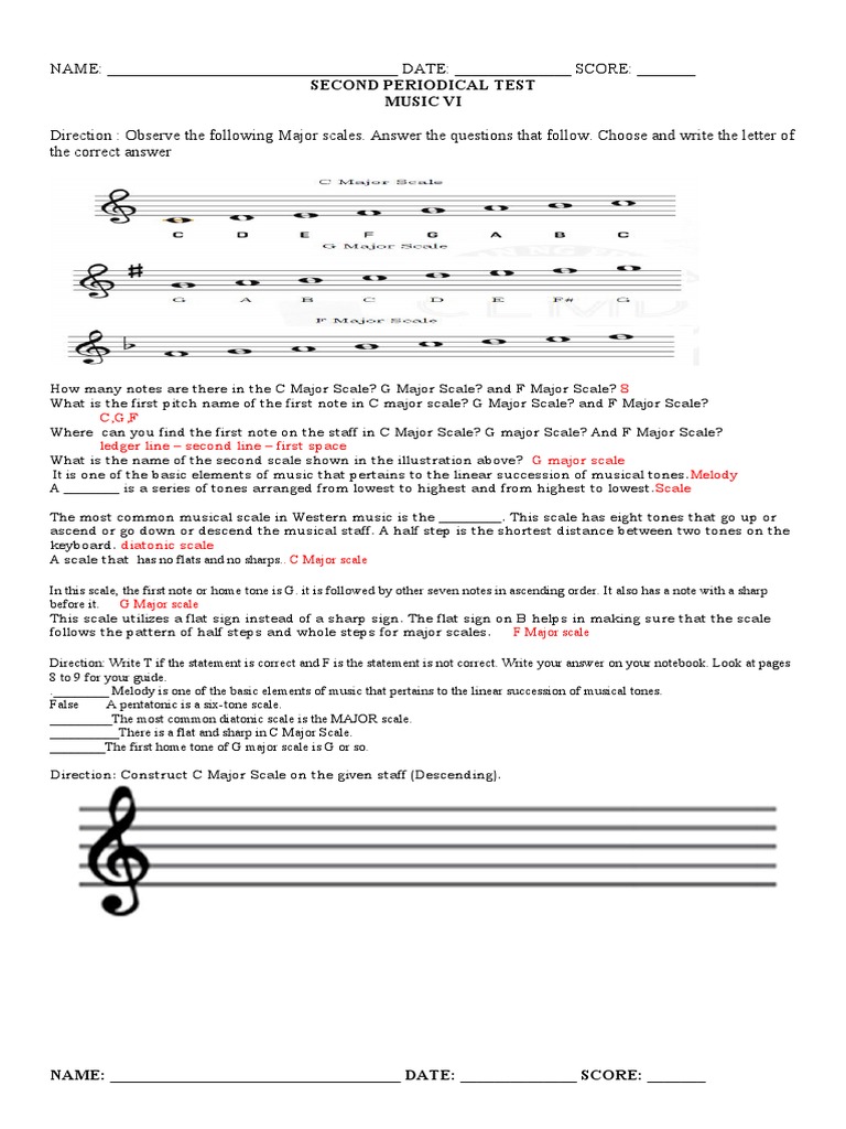 PT - MUSIC AND ARTS 6 Q2 FINAL Reviewer | PDF | Scale (Music) | Music ...