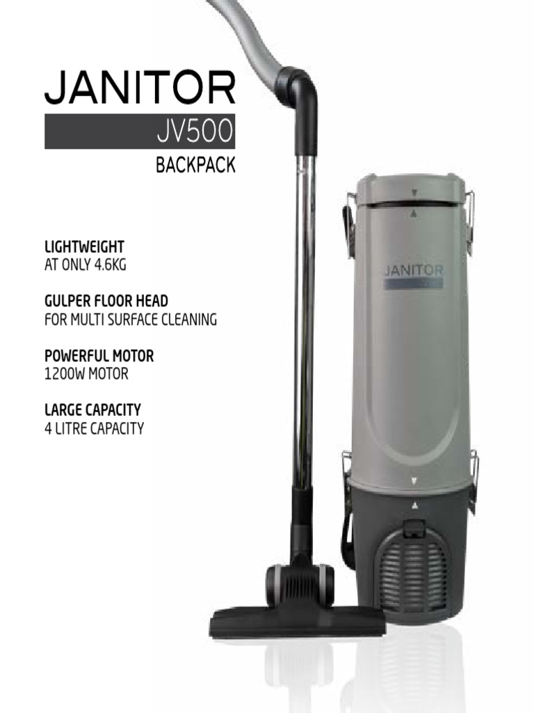 Janitor JV500 Backpack Manual 11500210 V9 PDF Vacuum Cleaner Backpack