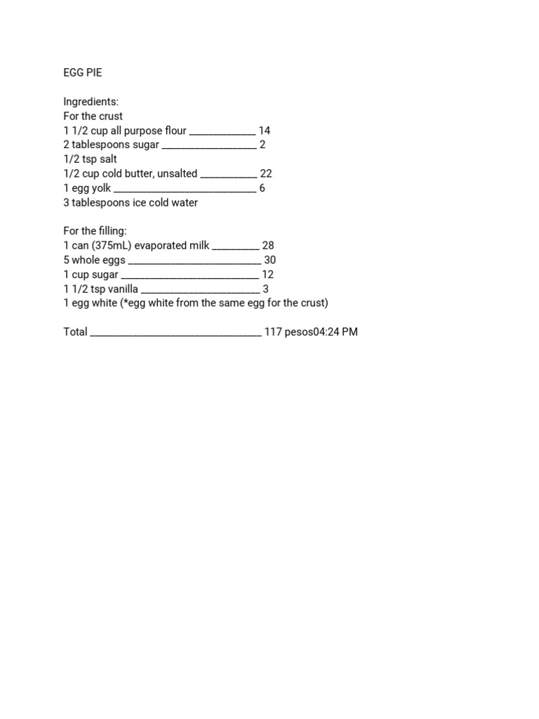 EGG PIE PDF