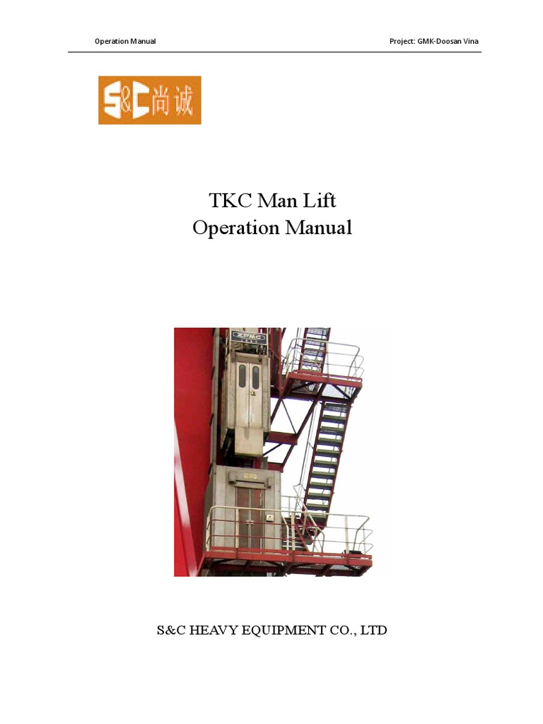 TKC40升降机操作说明书 TKC Man Lift Operation Manual Download Free PDF