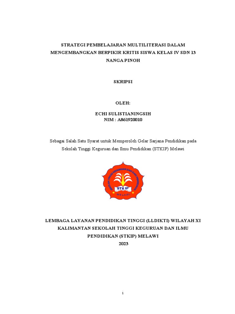 Halaman Depan Skripsi | PDF