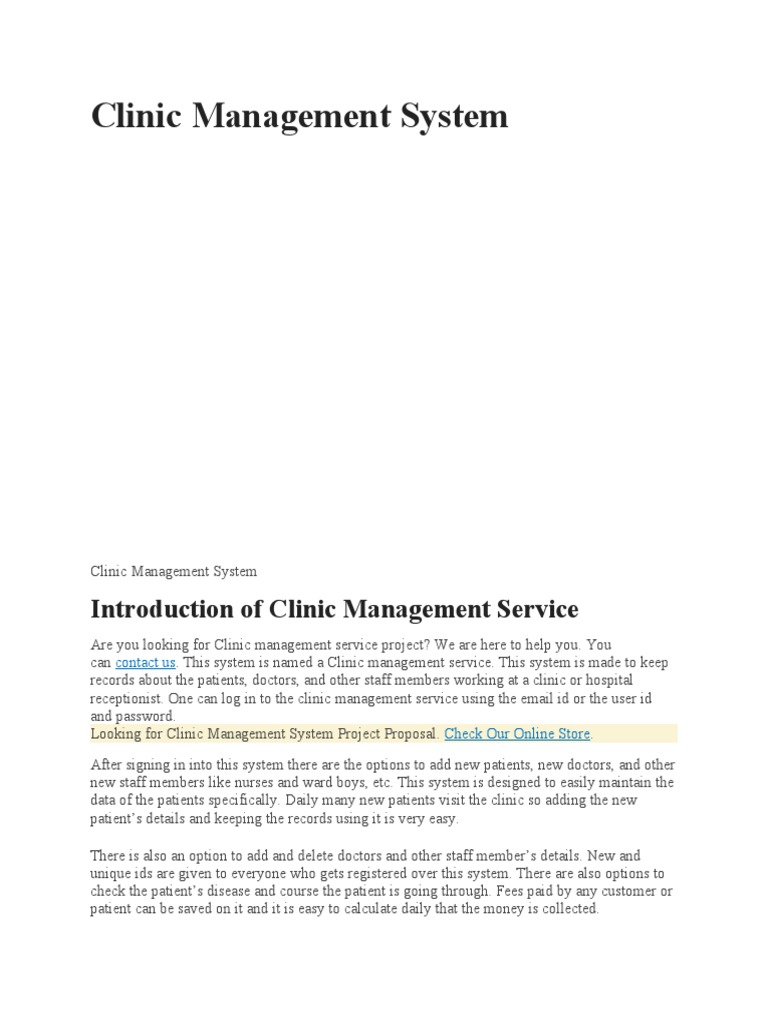 Comprehensive Clinic Management System | PDF | User (Computing) | Password
