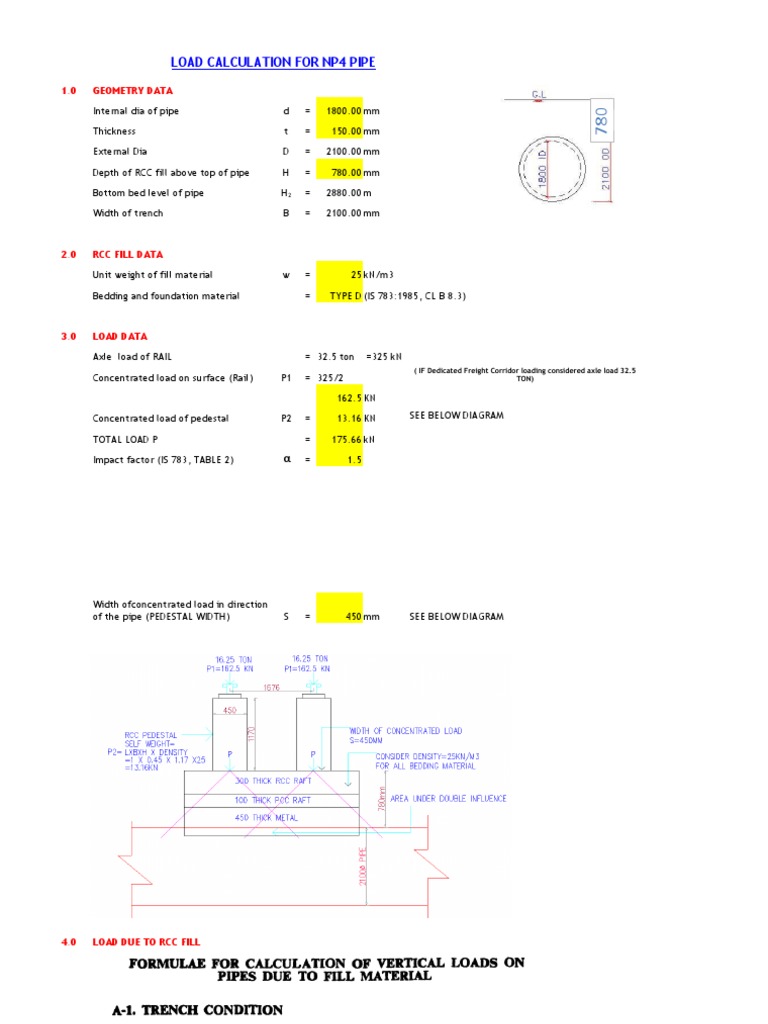 NP4 Pipe Load Calculation Summary | PDF