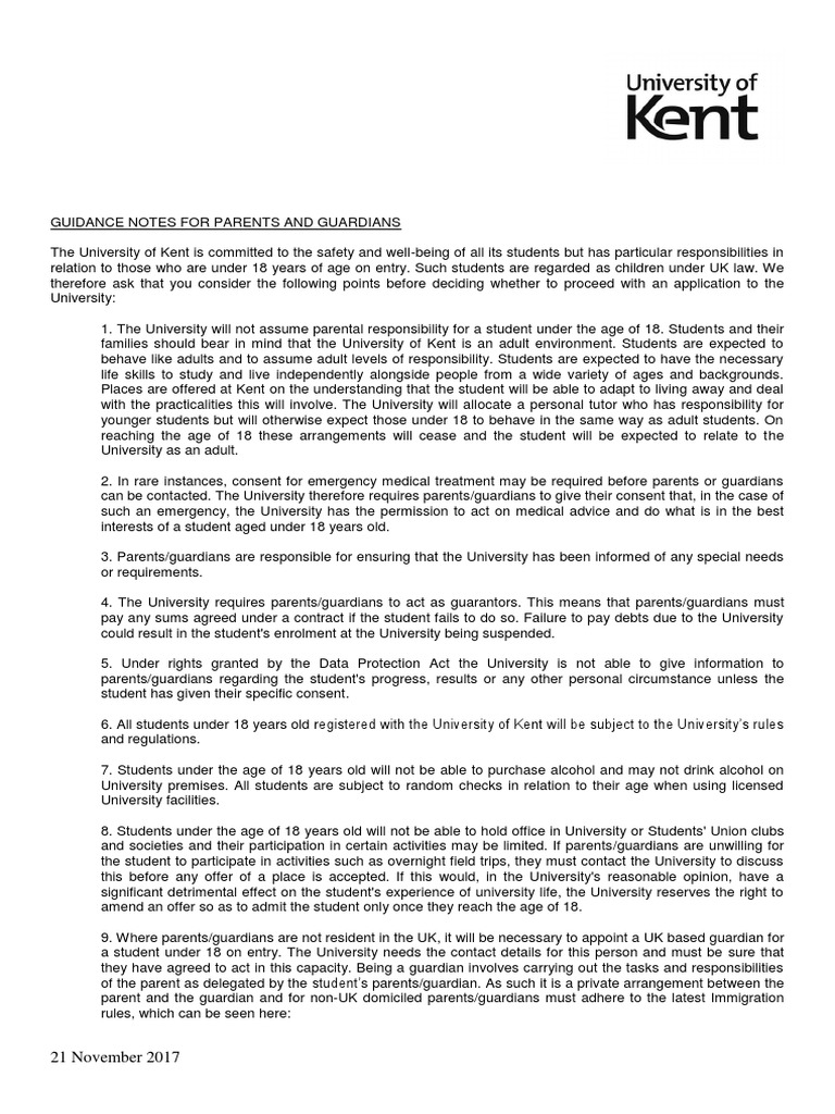 Legal Guardian Declaration for Students | PDF | Informed Consent ...