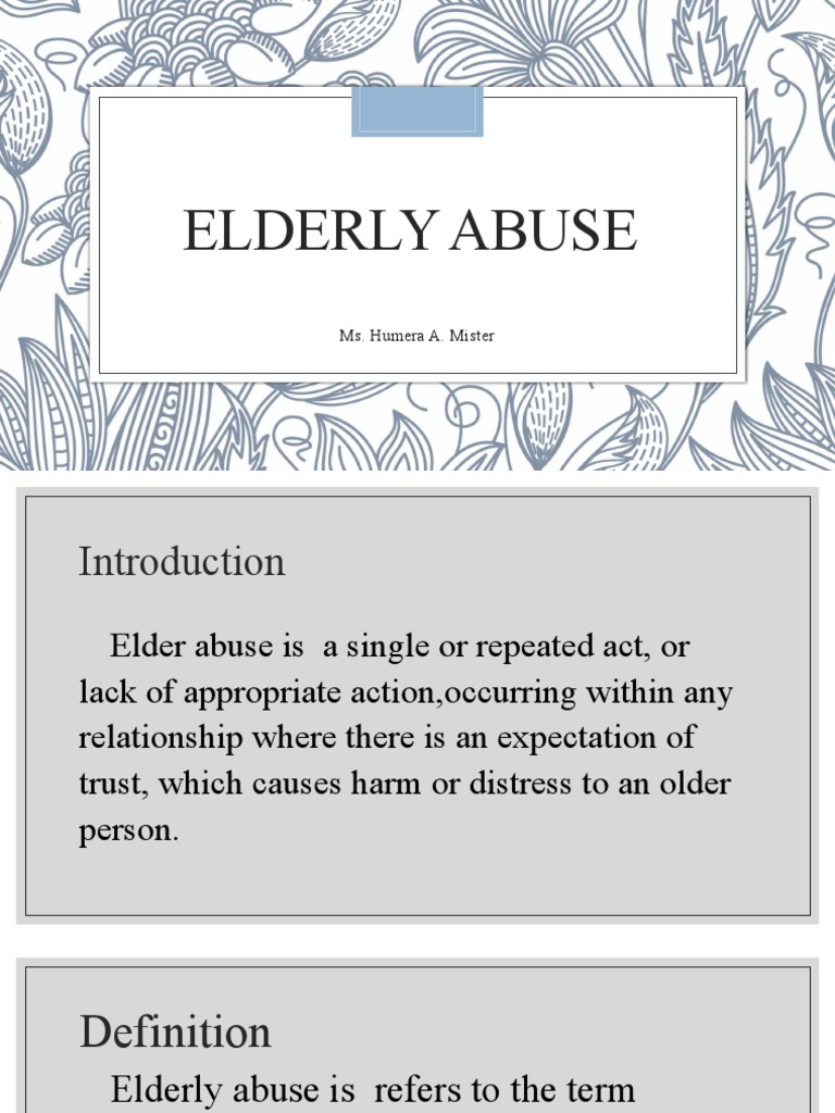 Elderly Abuse | PDF
