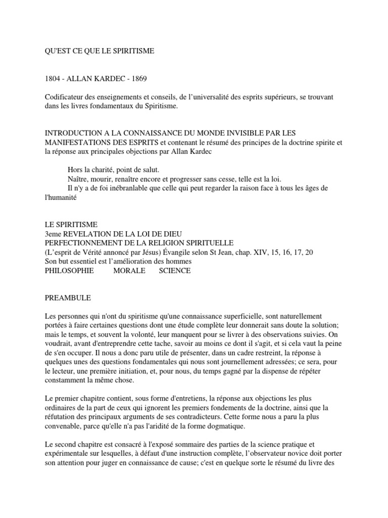 Qu EstCe Que Le SpiritismeAllan Kardec PDF