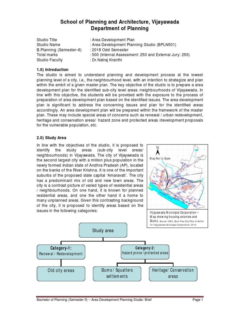 BPLN 501 Area Development Planning Studio-Brief | PDF