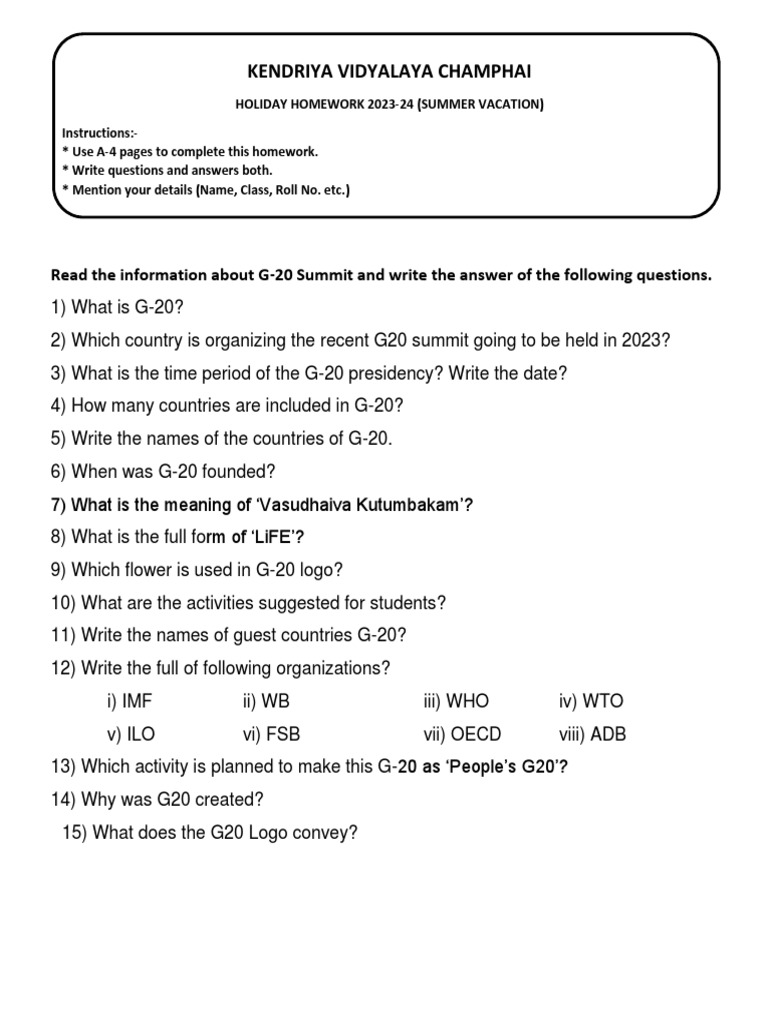 Understanding the G20 Summit: An Analysis of Questions and Answers ...