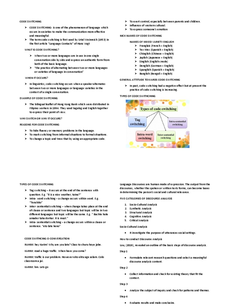 Code switching pdf cognitive psychology applied linguistics