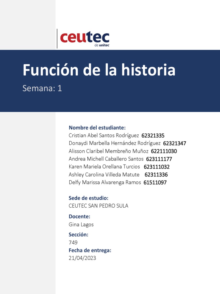 Funcion de La Historia PDF Conocimiento Science