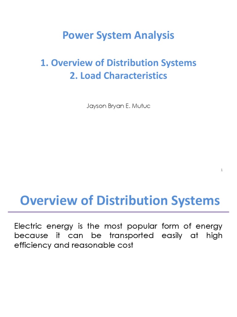 Overview of Electrical Distribution Systems | PDF | Electric Power ...