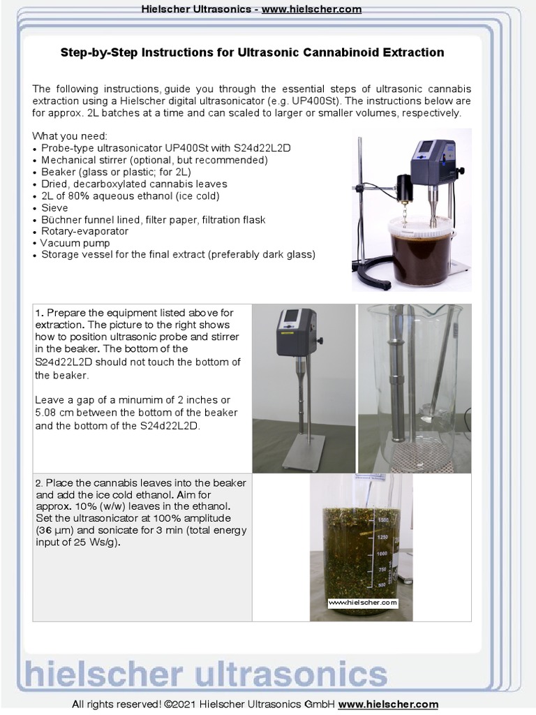 Ultrasonic Cannabis Extraction Instructions Hielscher Ultrasonics