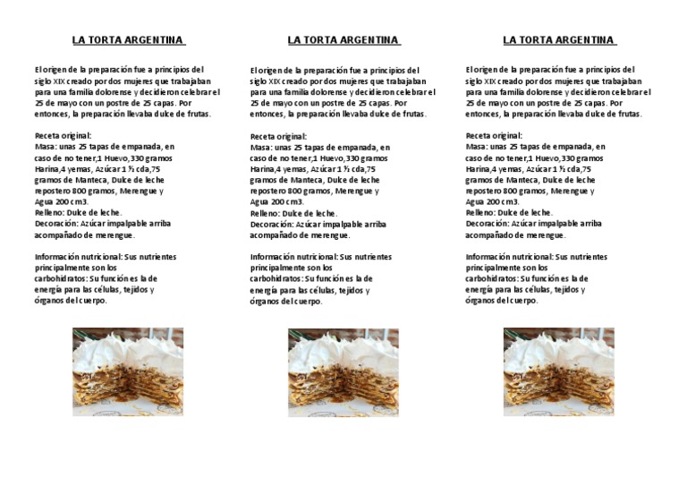 La Torta Argentina, PDF, Postres