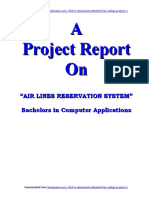 BCA Project - JAVA & Oracle Airline Reservation System - PDF Report With Source Code Free Down..