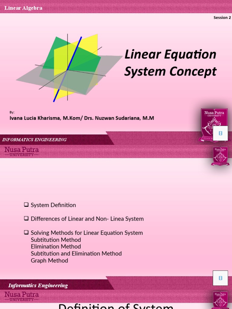 Slide 2 LinearEquationSystem | PDF | Equations | System Of Linear Equations