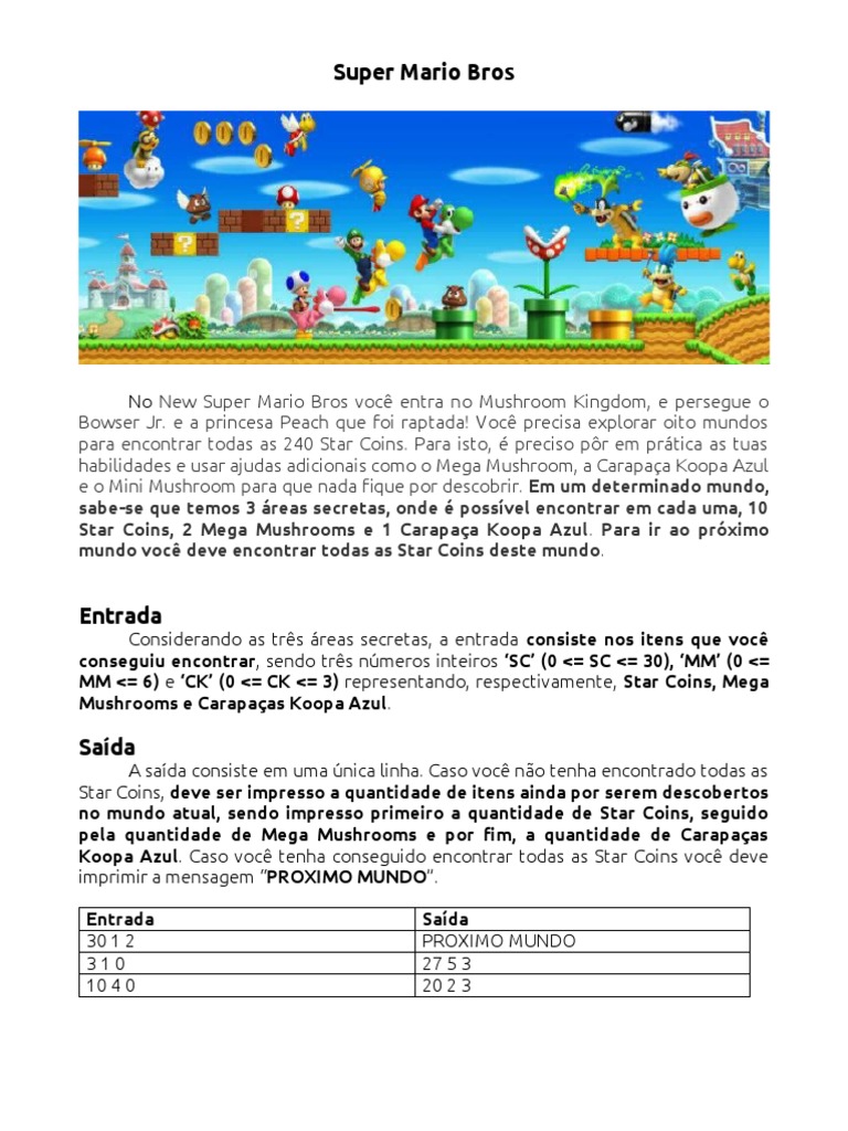 Exploração em Super Mario Bros | PDF