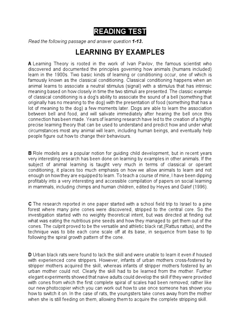 Act Sample Test 1 Reading Answers