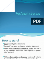 For - Against Essays