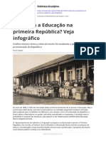 Como era a Educação na primeira República? Infográfico mostra mudanças