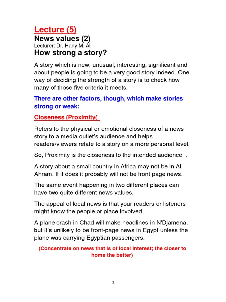 Journalism Lecture 5 Pdf News Mass Media