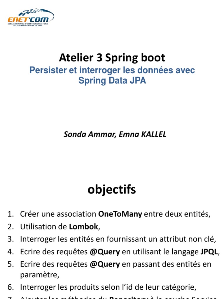 Atelier Spring Boot : JPA et Lombok | PDF | Interface (Informatique ...