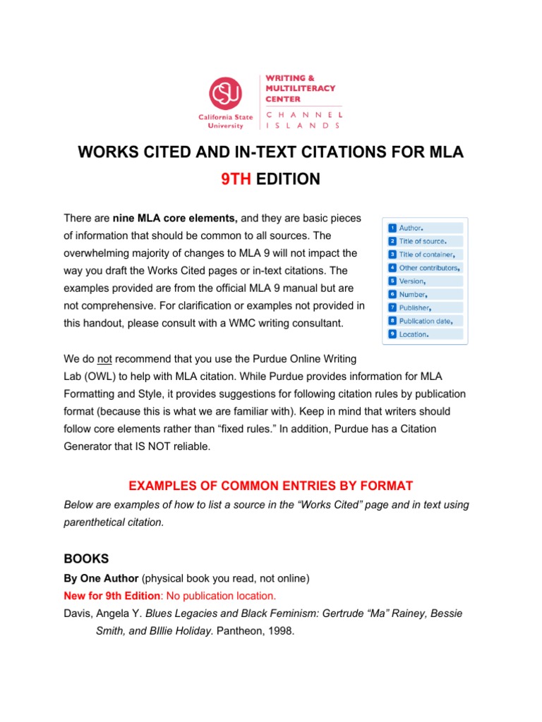 Latest Mla 9 Format And Citation Guide