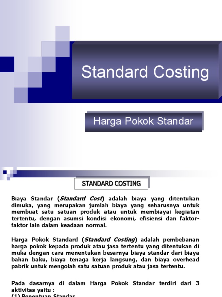 Standard costing pdf