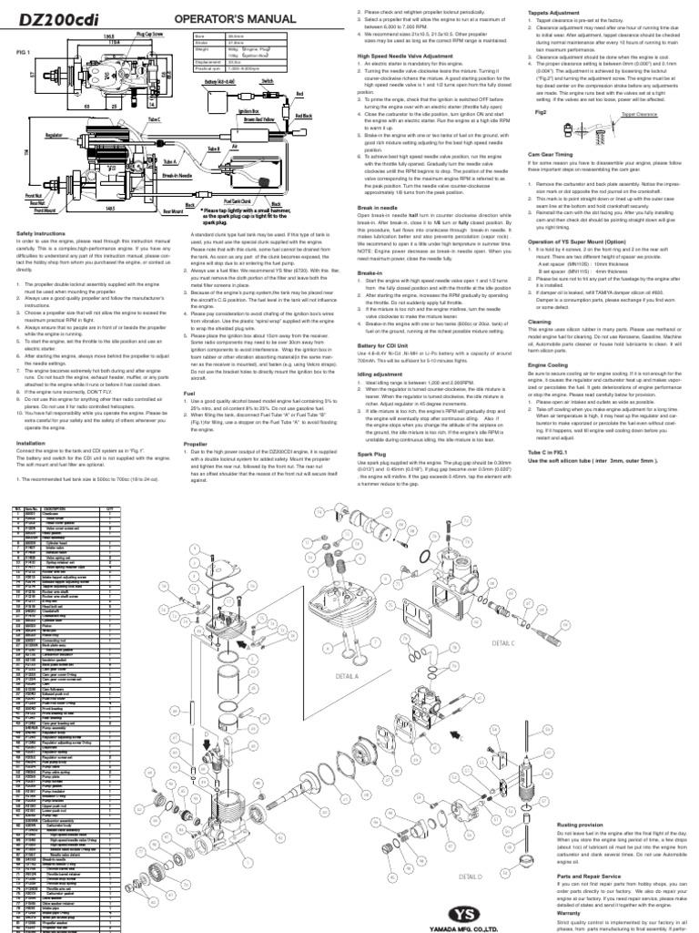 DZ 200 Cdi | PDF | Throttle | Carburetor