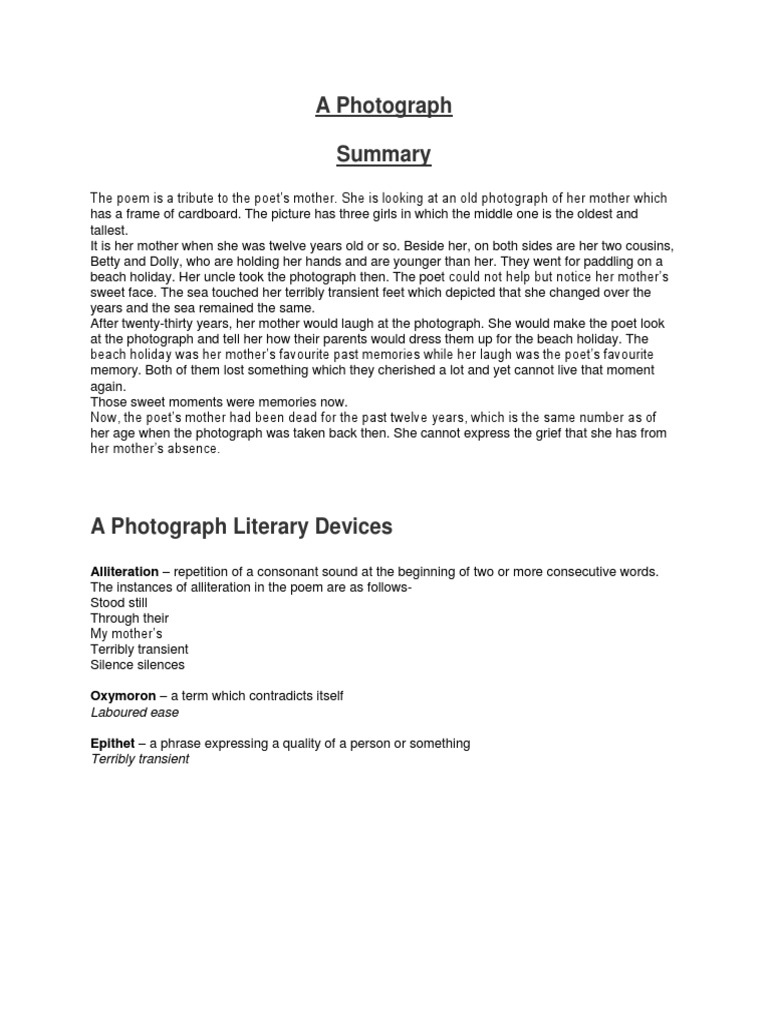 A Photograph Summary PDF