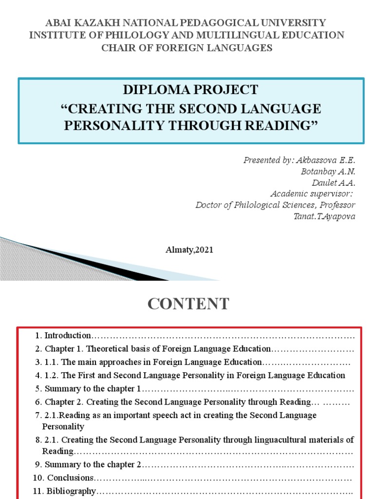 Project 1 Presentation | PDF | Language Education | Theory