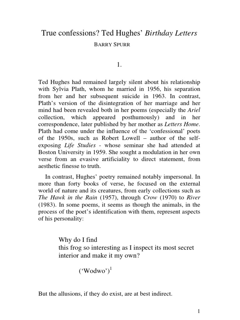 Get Ted Hughes Birthday Letters Poems List Background