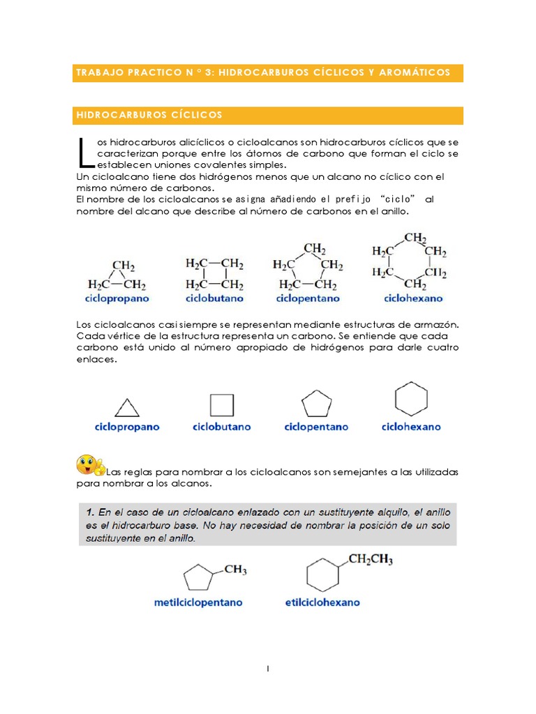 TP 3 Hidrocarburos Ciclicos y Aromáticos | PDF | Benceno | Hidrocarburos