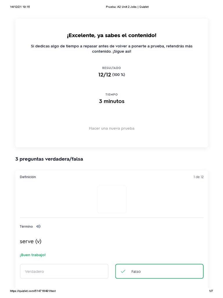 Prueba A2 Unit 2 Jobs Quizlet PDF