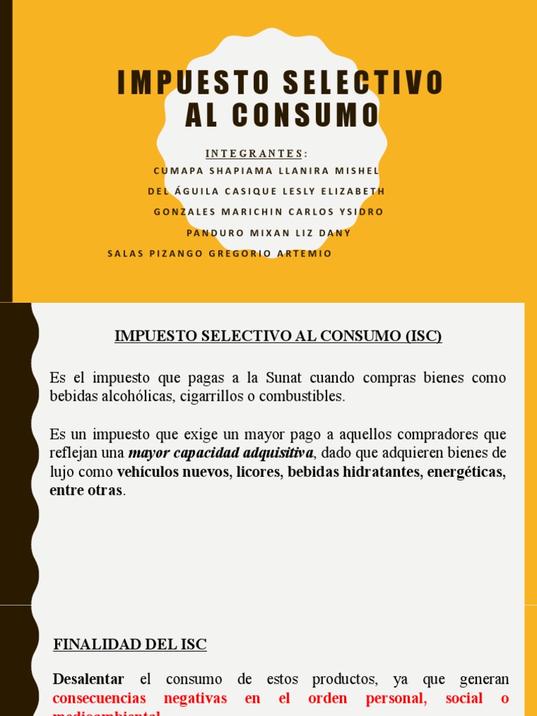 Impuesto Selectivo al Consumo: ISC | PDF | Impuestos | Galón
